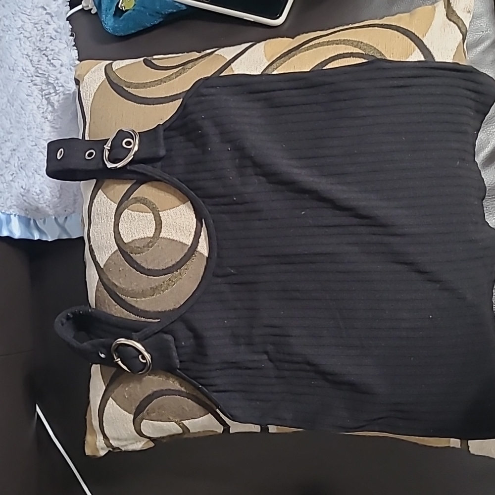 Cute Black Rib Tank Top, size small/medium, Bella Seamless